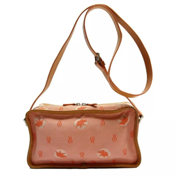 HUNTING WORLD Shoulder Bag Orange x brown canvas/leather - Picture 1 of 10